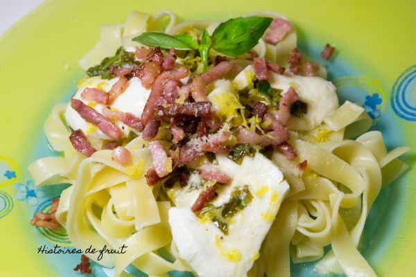 Tagliatelles Au Citron Et Mozarrella 