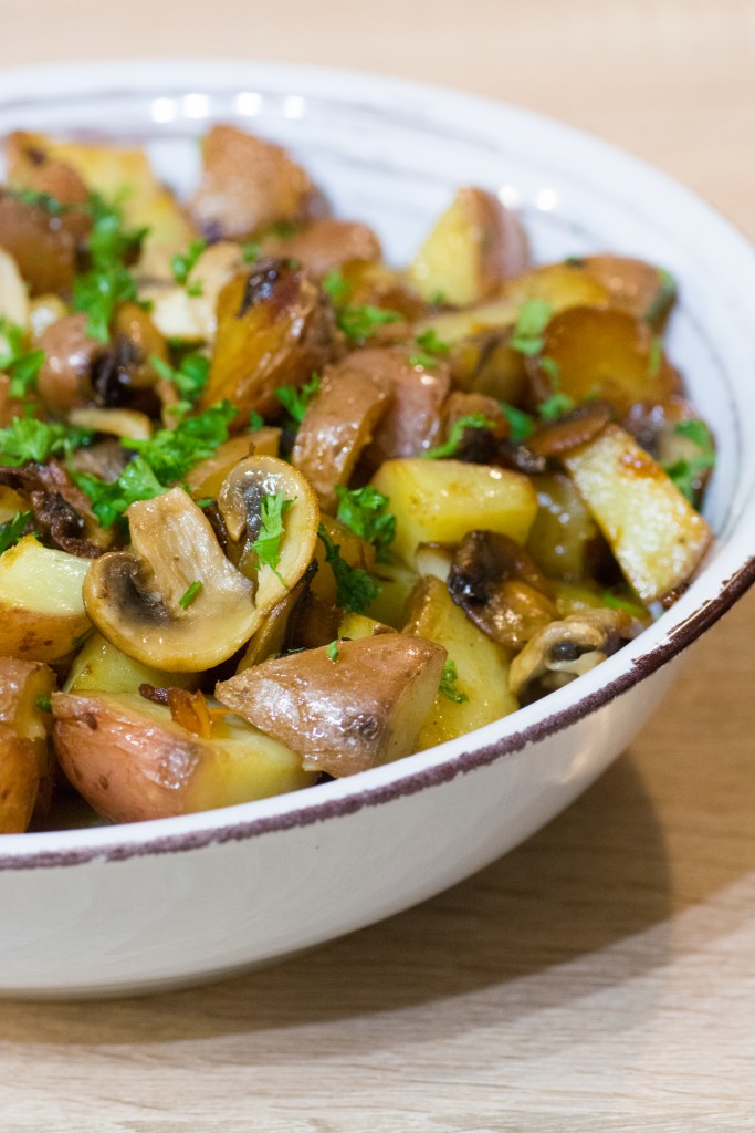 Pommes de terre sarladaises aux champignons (à la graisse de canard)